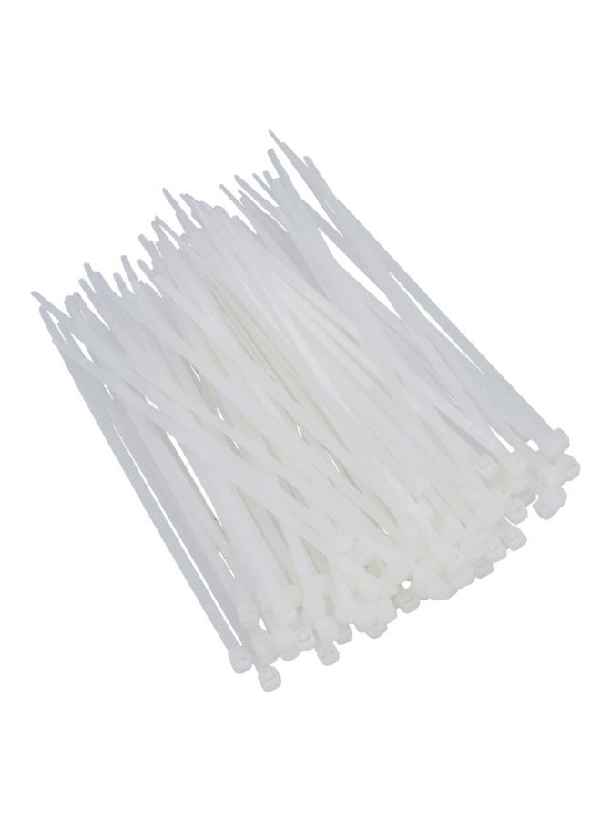 Cable Tie White 100mm x 2.5mm Nylon Material UV Resistant Durable Locking Zip Tie 2PKHLD
